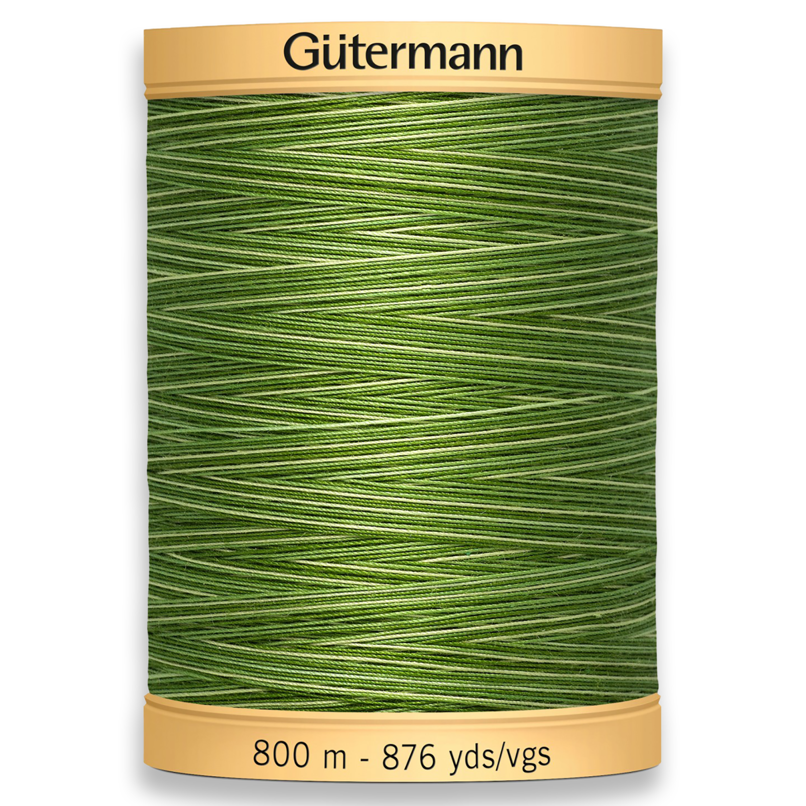 Gutermann 100% Natural Cotton Variegated Thread 800m/875yds - Foliage Green