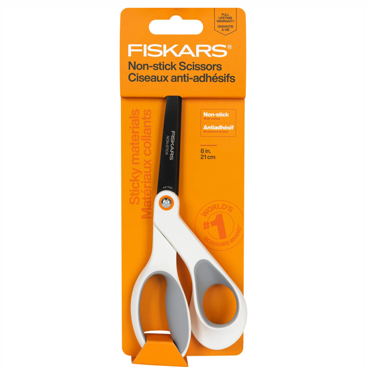 8" Non-stick Titanium Softgrip Scissors - Orange