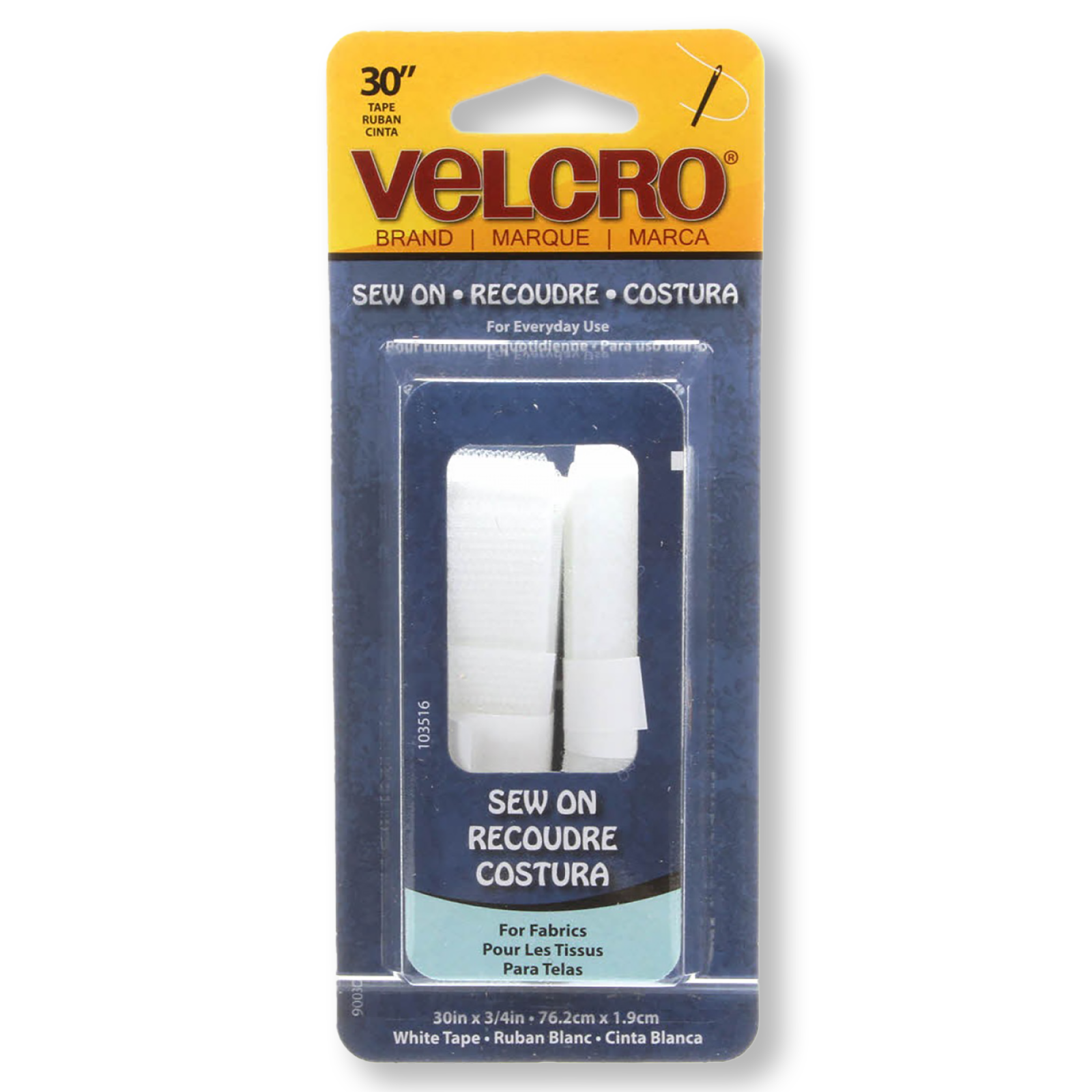 Sew-on Velcro 5/8" wide x 30" - White