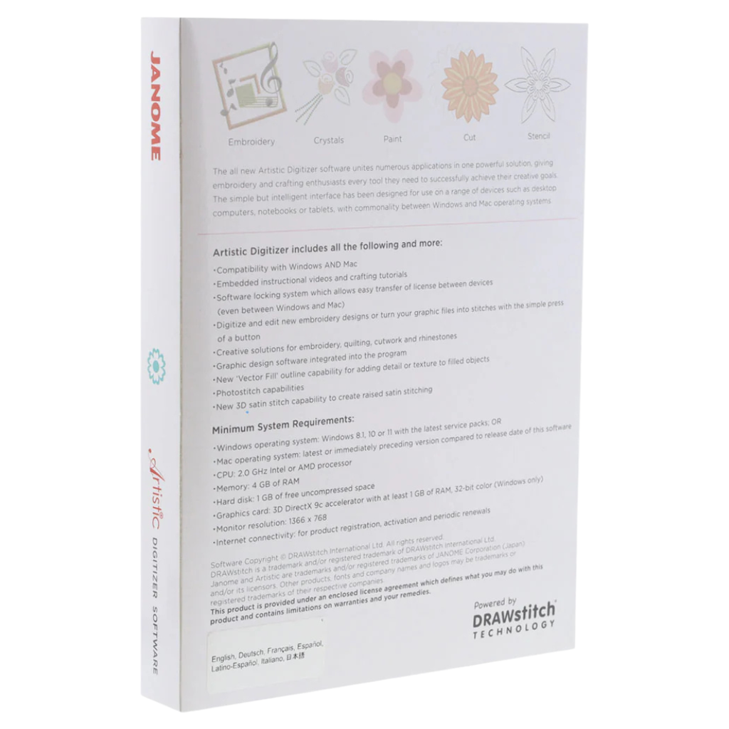 Janome Artistic Digitizer Embroidery Software - Full Version