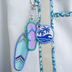 machine embroidery: coastal bag charms
