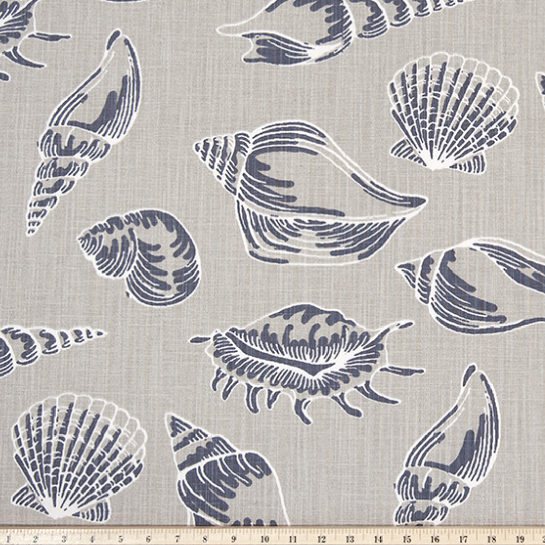 Upholstery Slub Canvas - Beach Treasure - Cello Blue