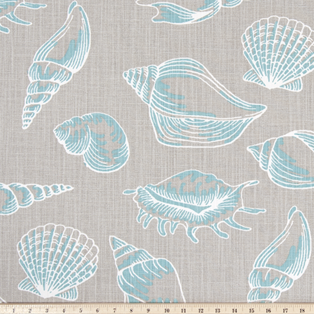 Upholstery Slub Canvas - Beach Treasure - Fountain