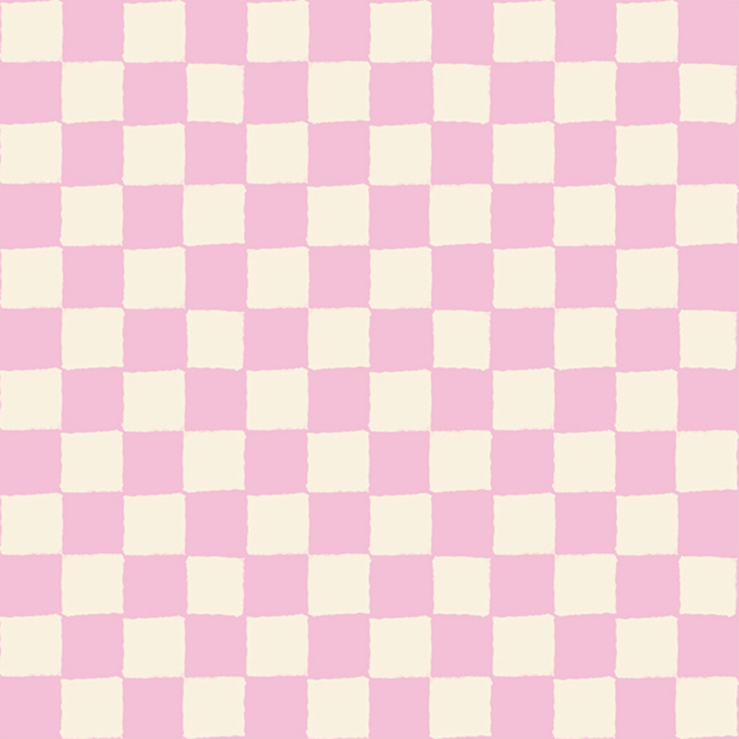 1-800-Calico - Block Print Checks - Peony