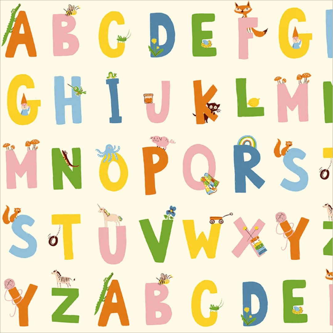 Heather Ross Favorites - Alphabet - Cream