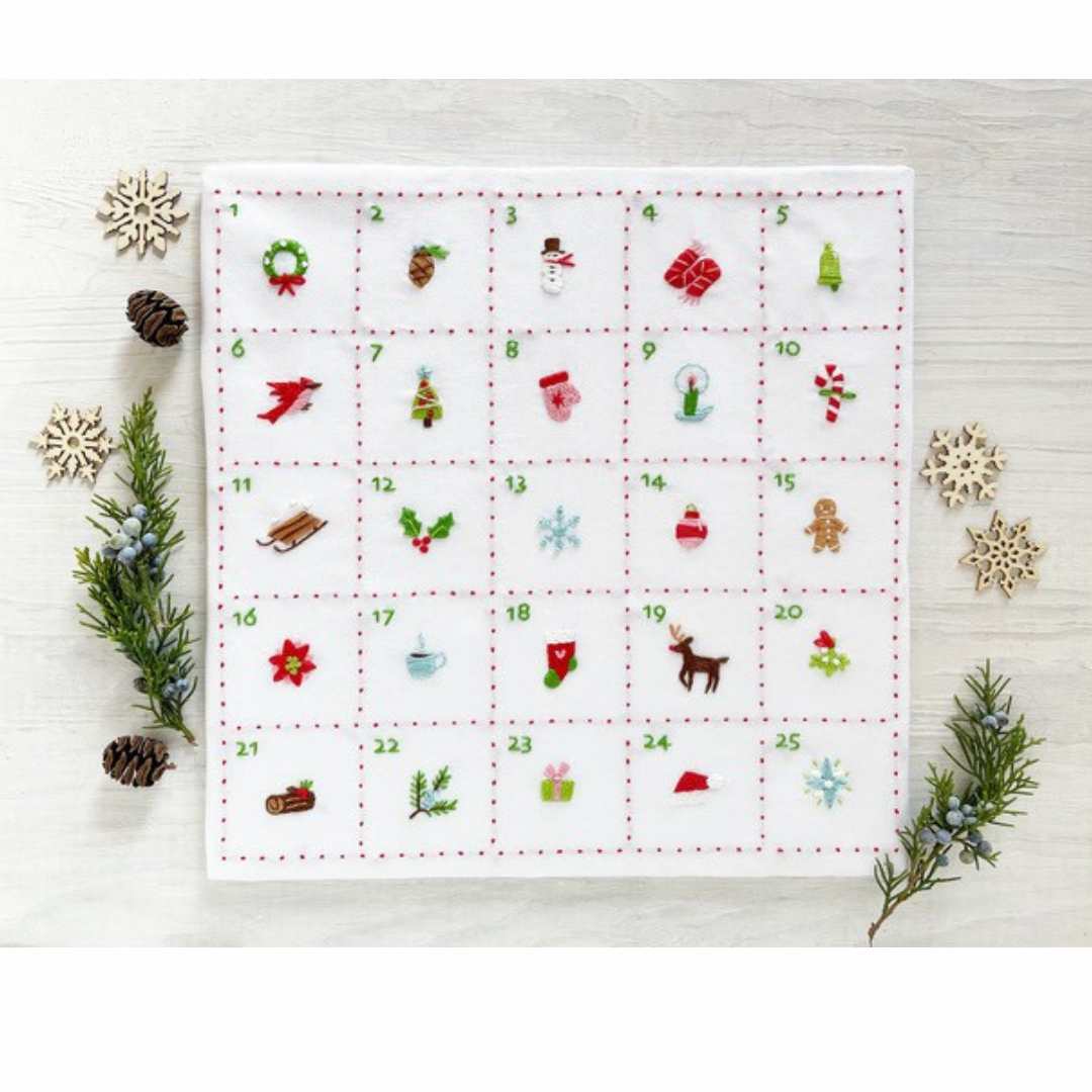 Advent Calendar Embroidery Project Panel