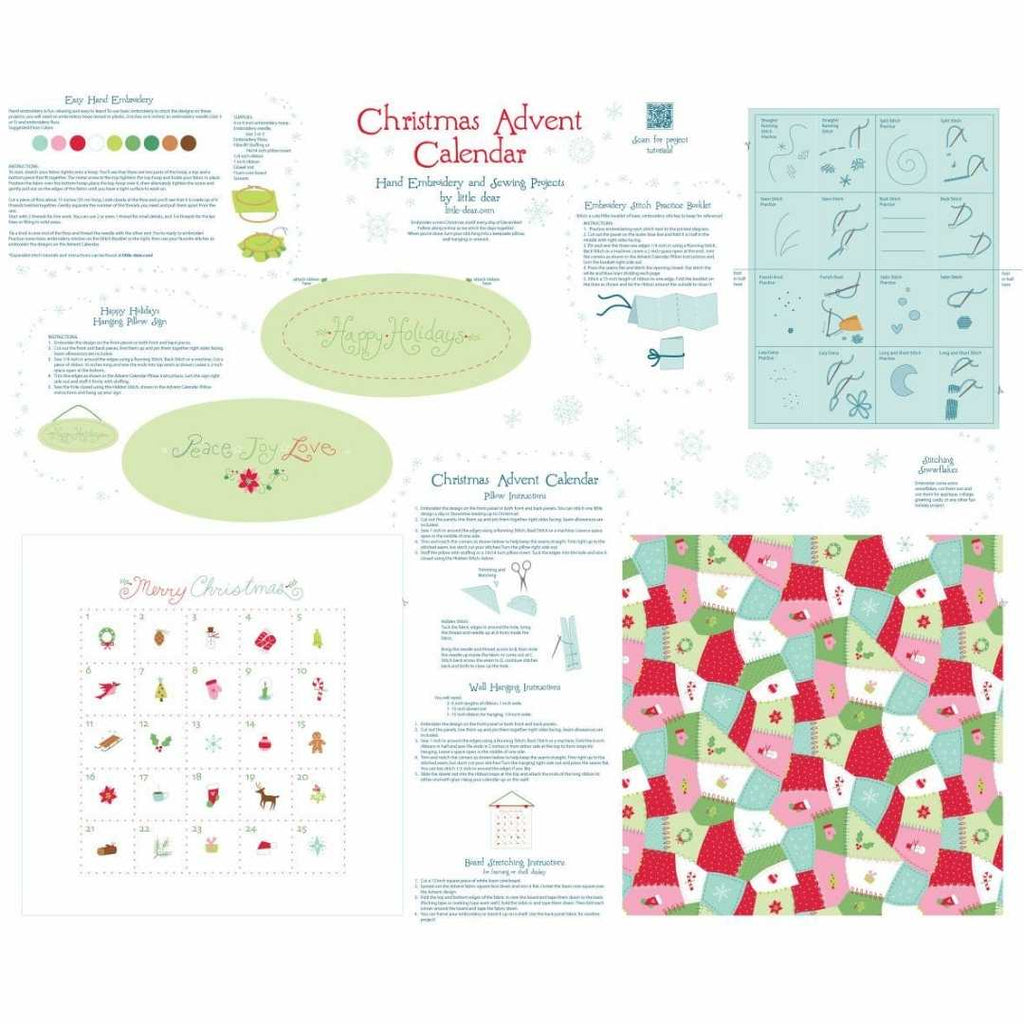 Advent Calendar Embroidery Project Panel