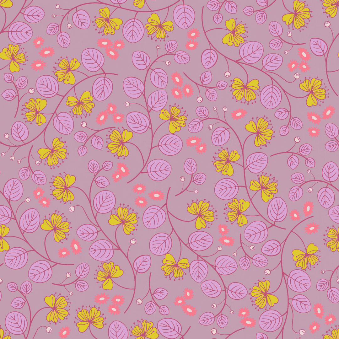 Lofi Linens - Caper Floral - Lilac