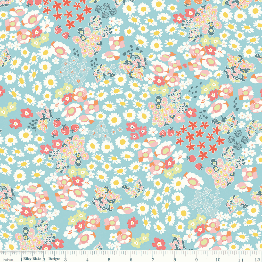 Cotton Nook - Flowerbed - Aqua