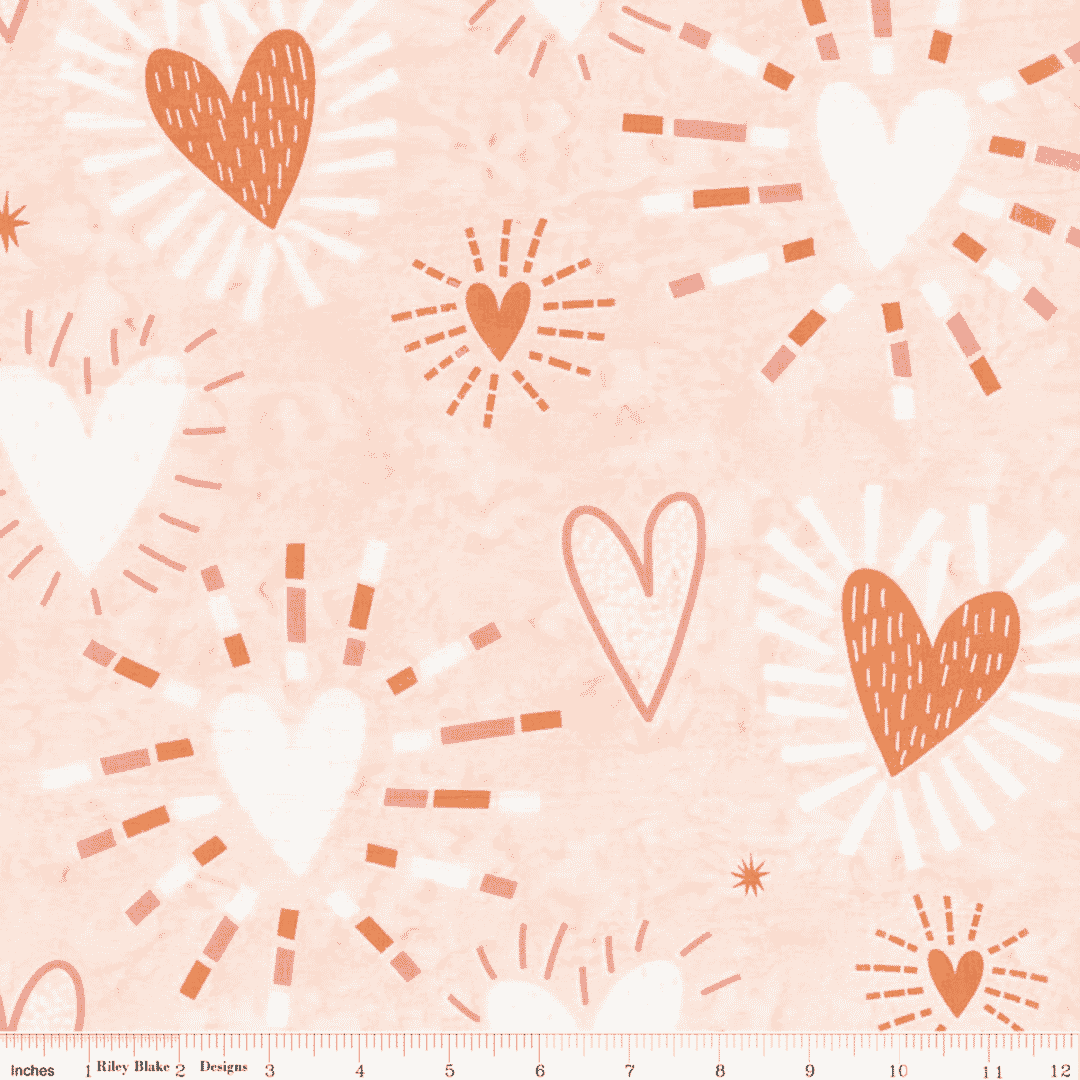 Boho Batiks - Hearts - Creamsicle