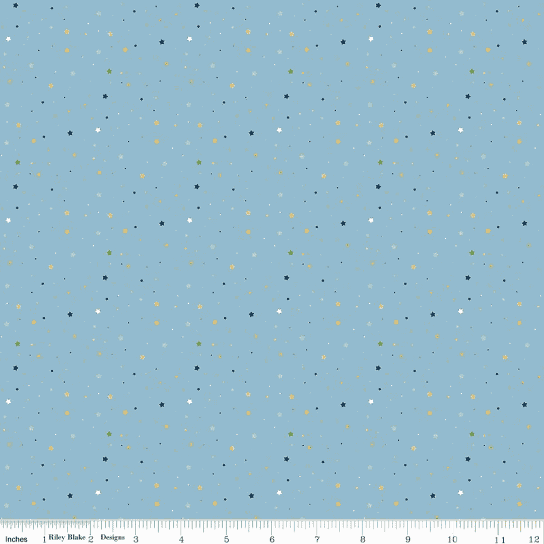 Love You to the Moon Flannel - Stars - Blue