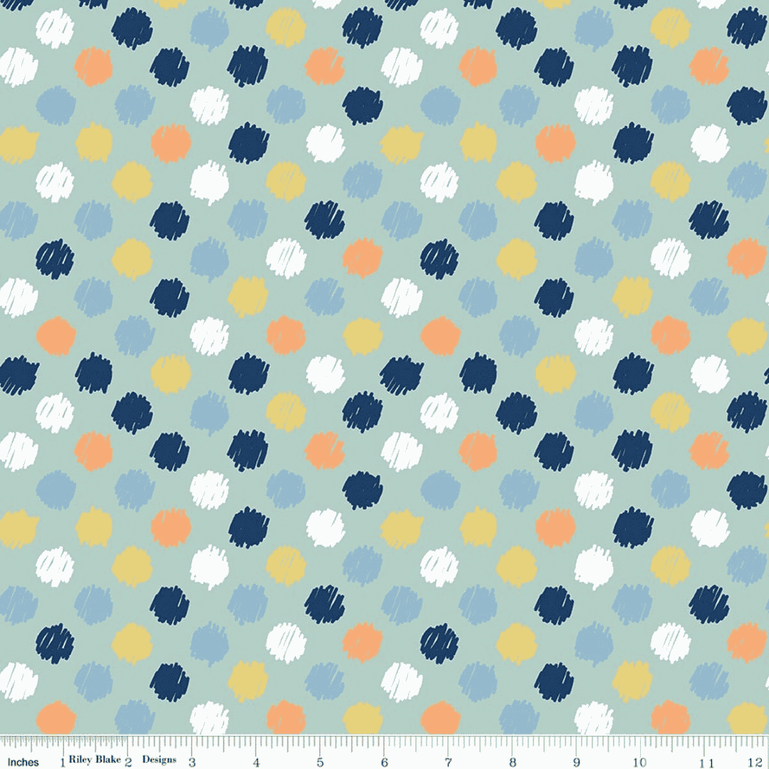 Love You to the Moon Flannel - Dots - Powder