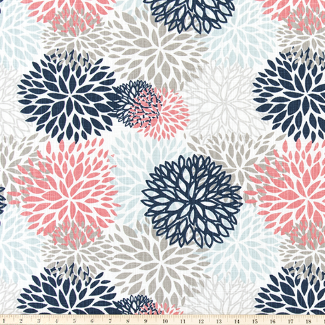 Upholstery Slub Canvas - Blooms - Shore Life