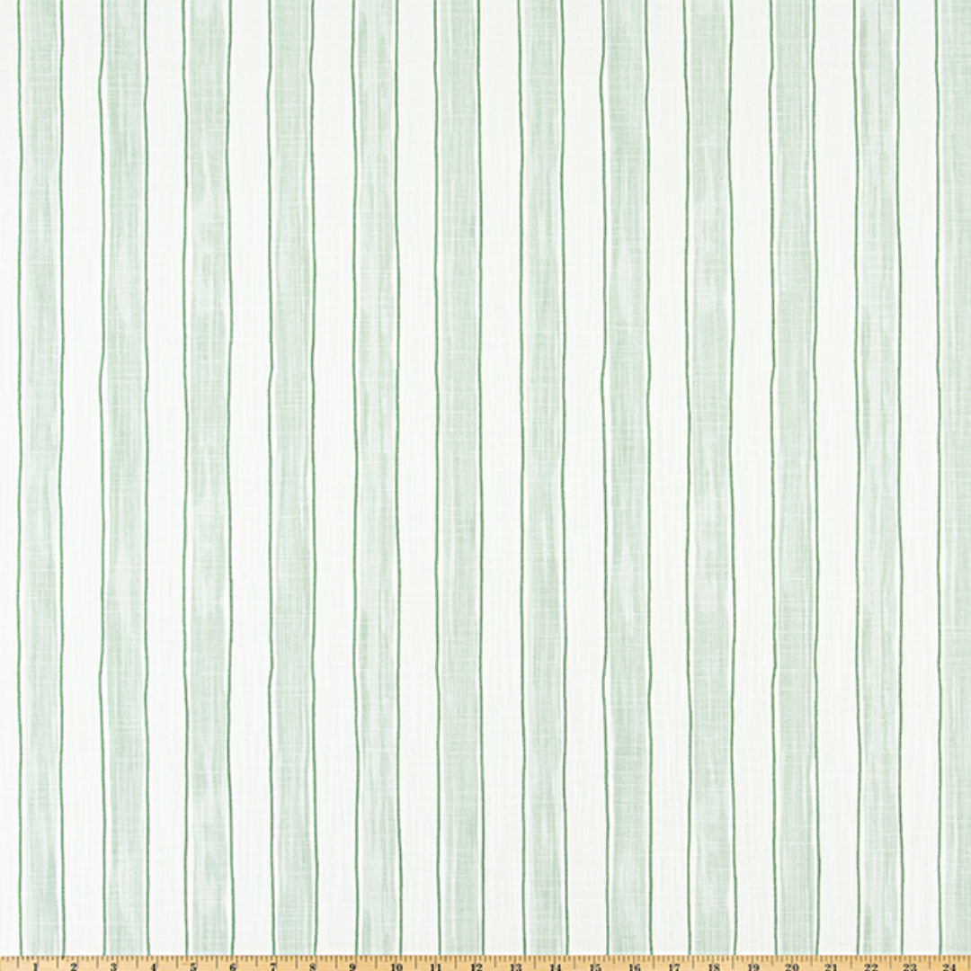 Upholstery Slub Canvas - Brush Stripes - Pistachio