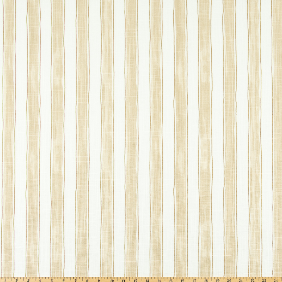 Upholstery Slub Canvas - Brush Stripes - Shoreline
