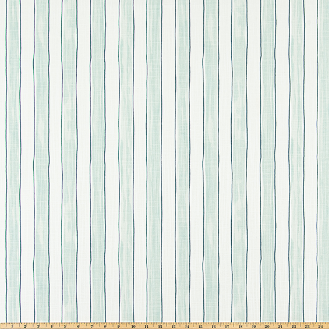 Upholstery Slub Canvas - Brush Stripes - Silver Springs