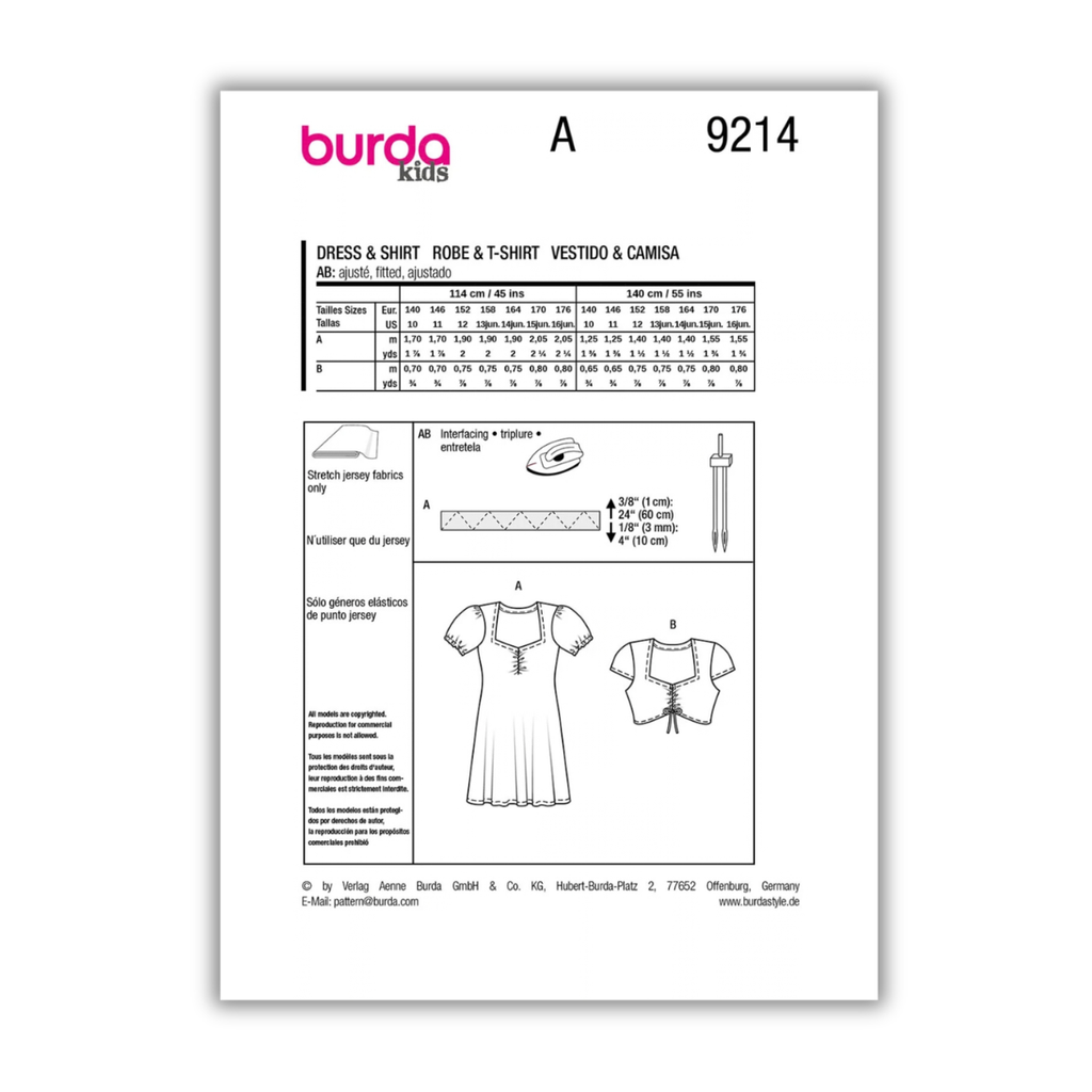 Burda Style - Kids - Top for Jersey Knits #9214