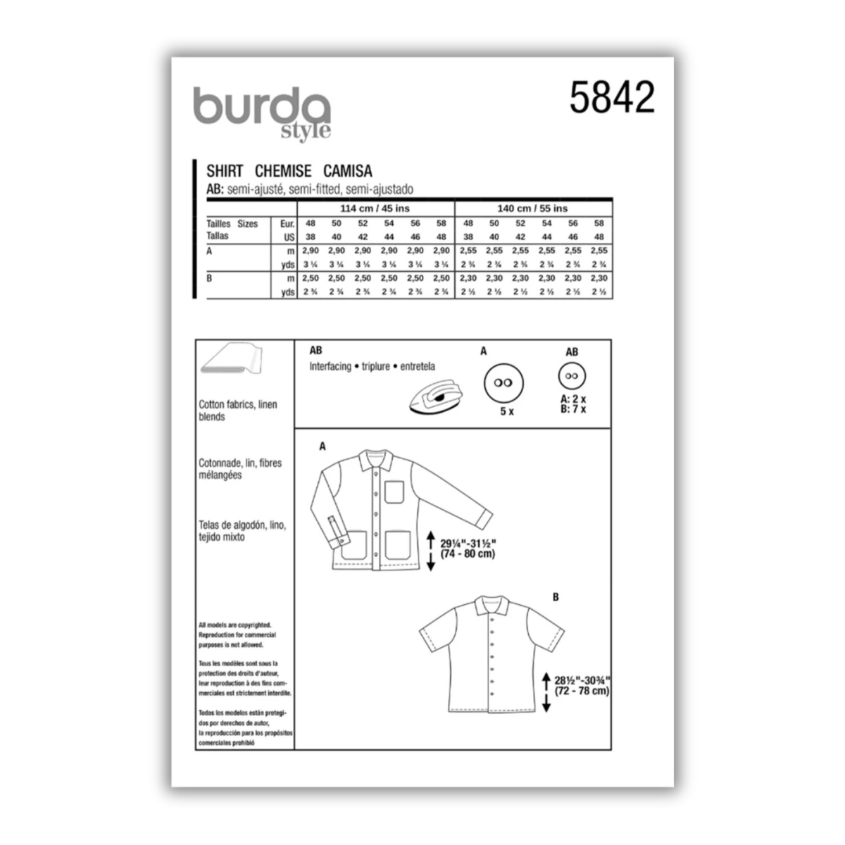 Burda Style - Men's Jacket & Shirt #5842