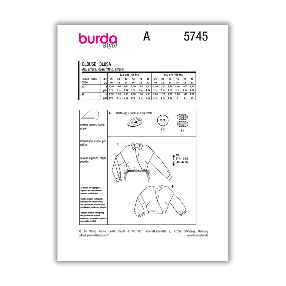 Burda Style - Women's Blouse #5745