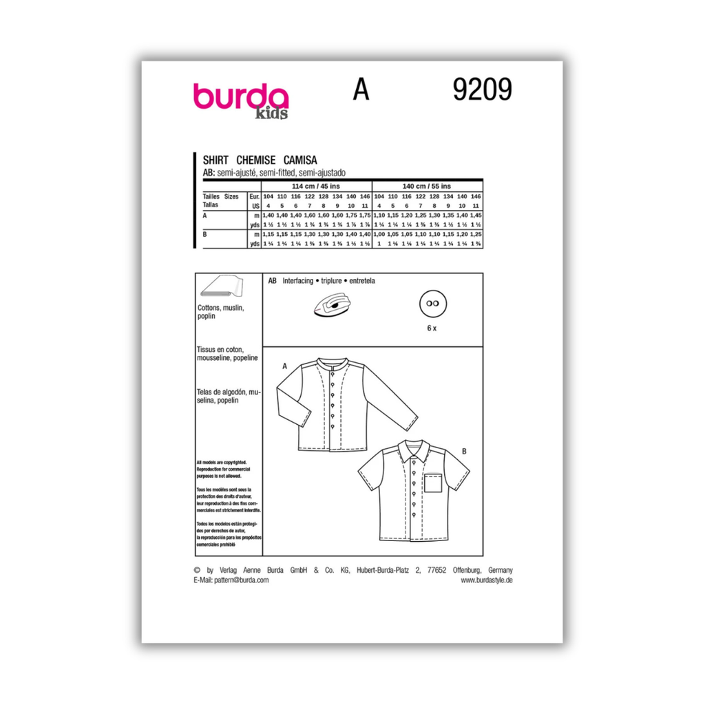 Burda Style - Kids - Shirt #9209