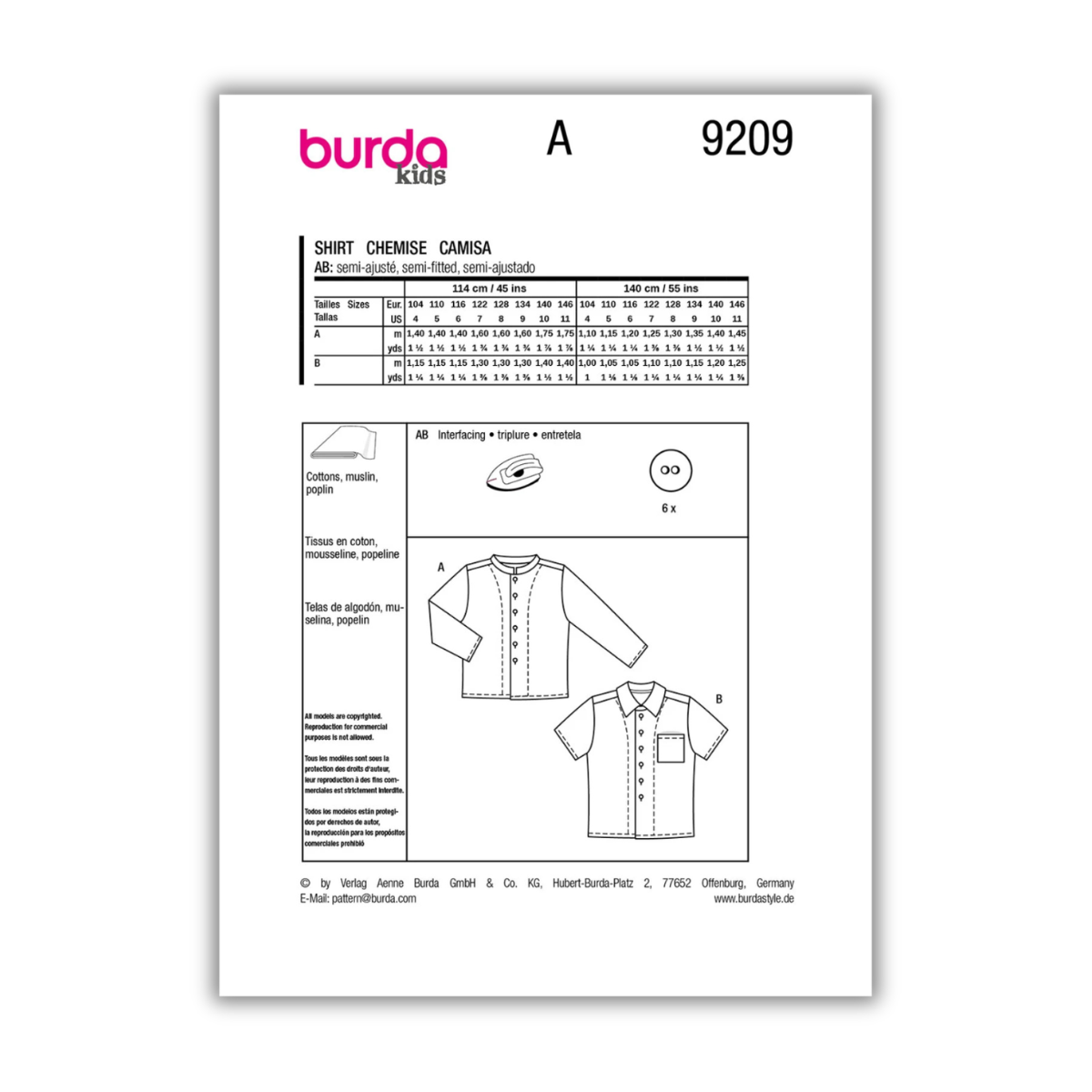 Burda Style - Kids - Shirt #9209