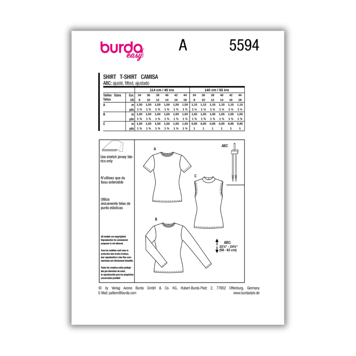 Burda Style - Women's T-Shirt for Overlock #5594