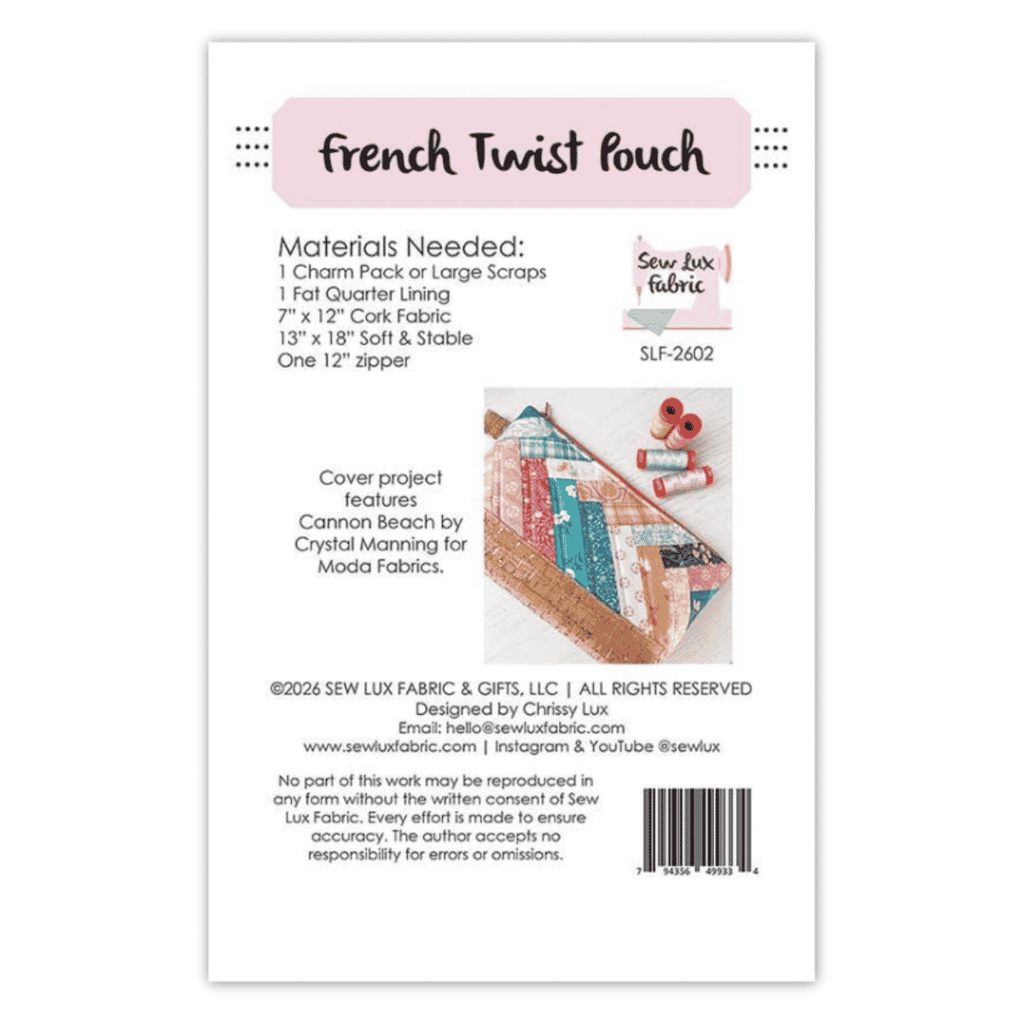 Sew Lux - French Twist Pouch