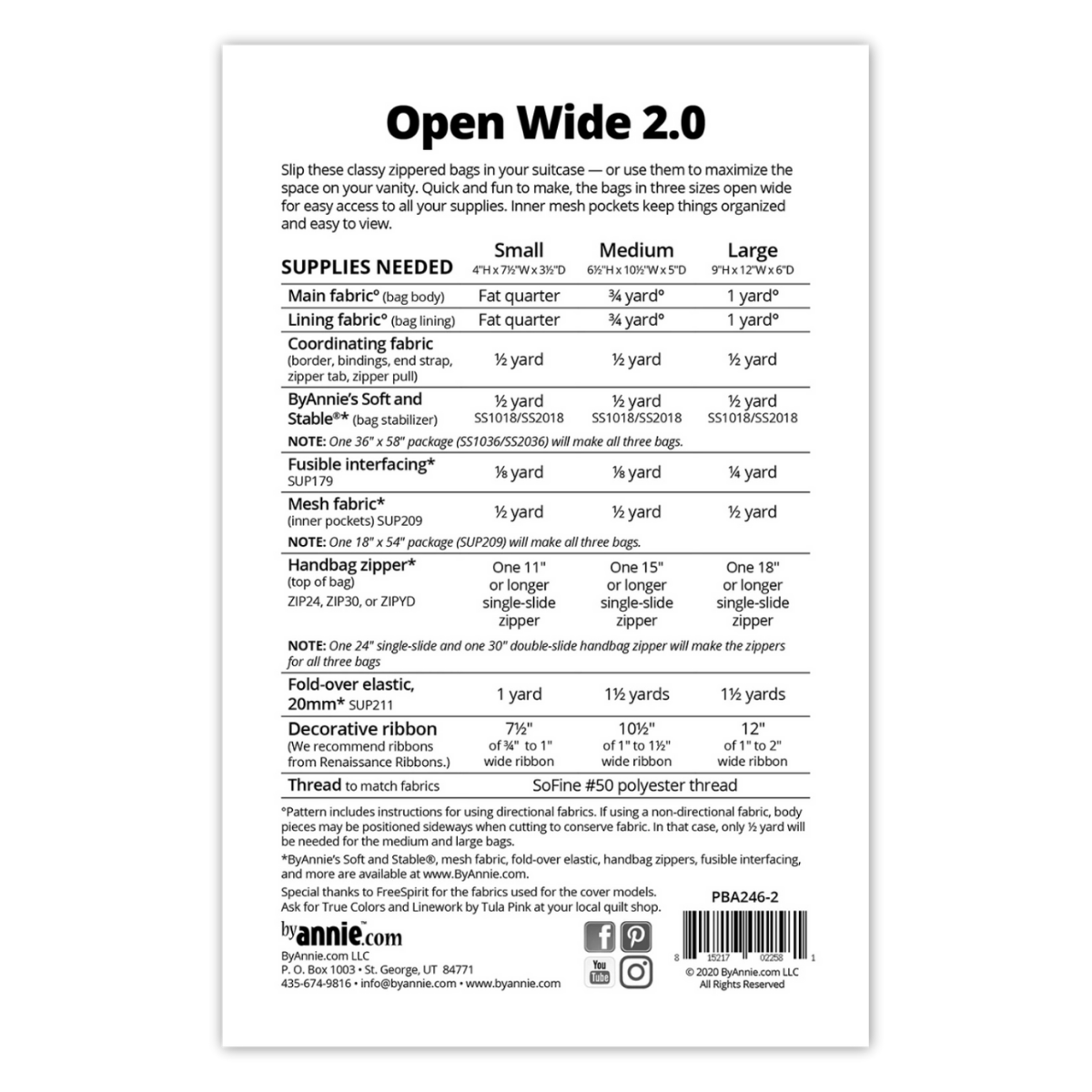 By Annie - Open Wide 2.0 Zippered Bag Pattern