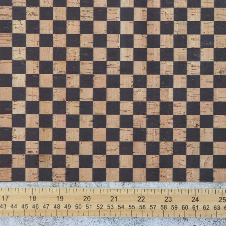 Sallie Tomato Cork Fabric - Checkerboard - 1/2 yd