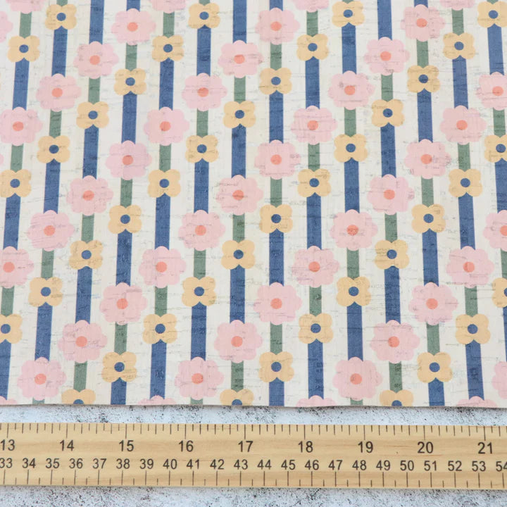Sallie Tomato Cork Fabric - Daisy Chain - 1/2 yd