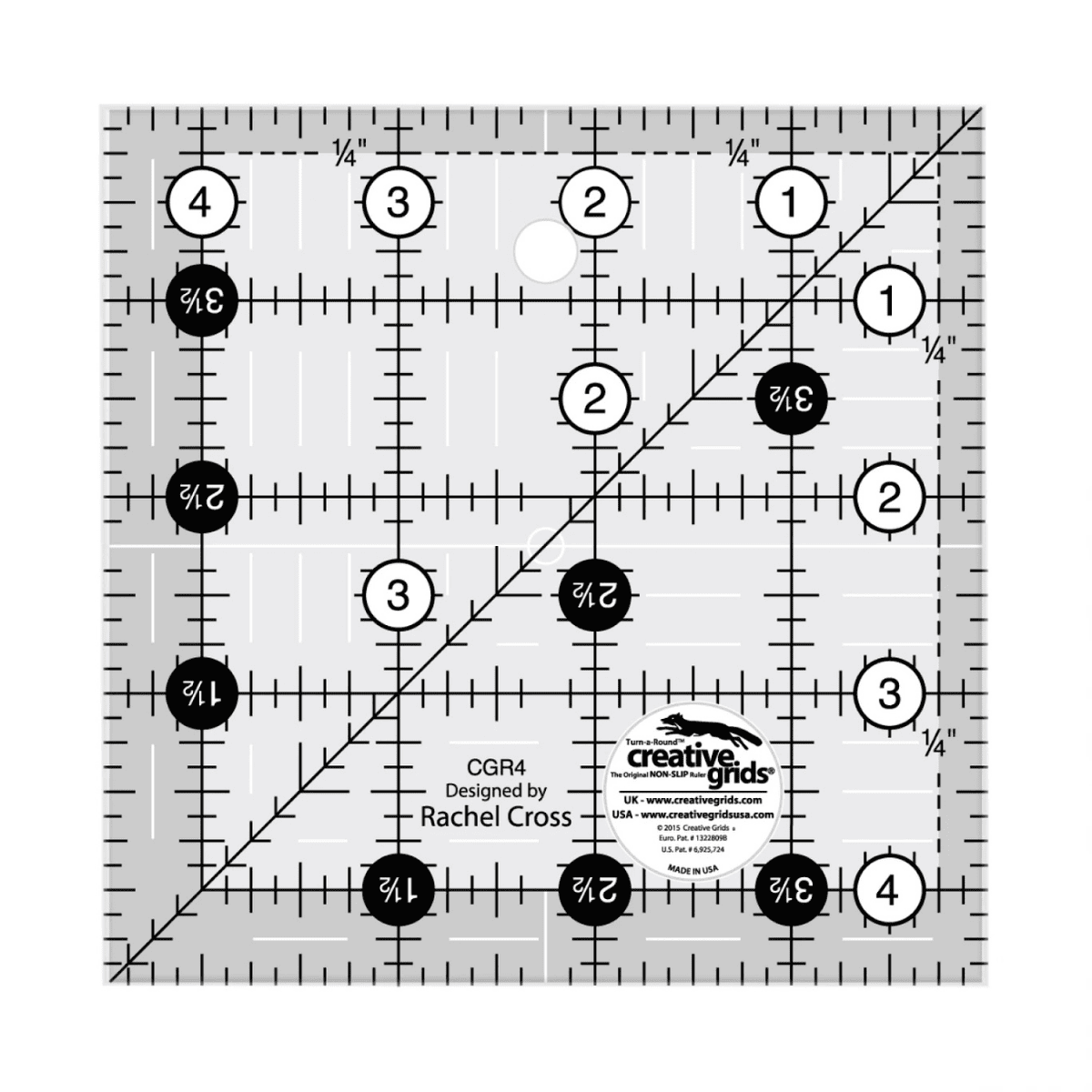 Creative Grids Quilt Ruler 4-1/2in Square