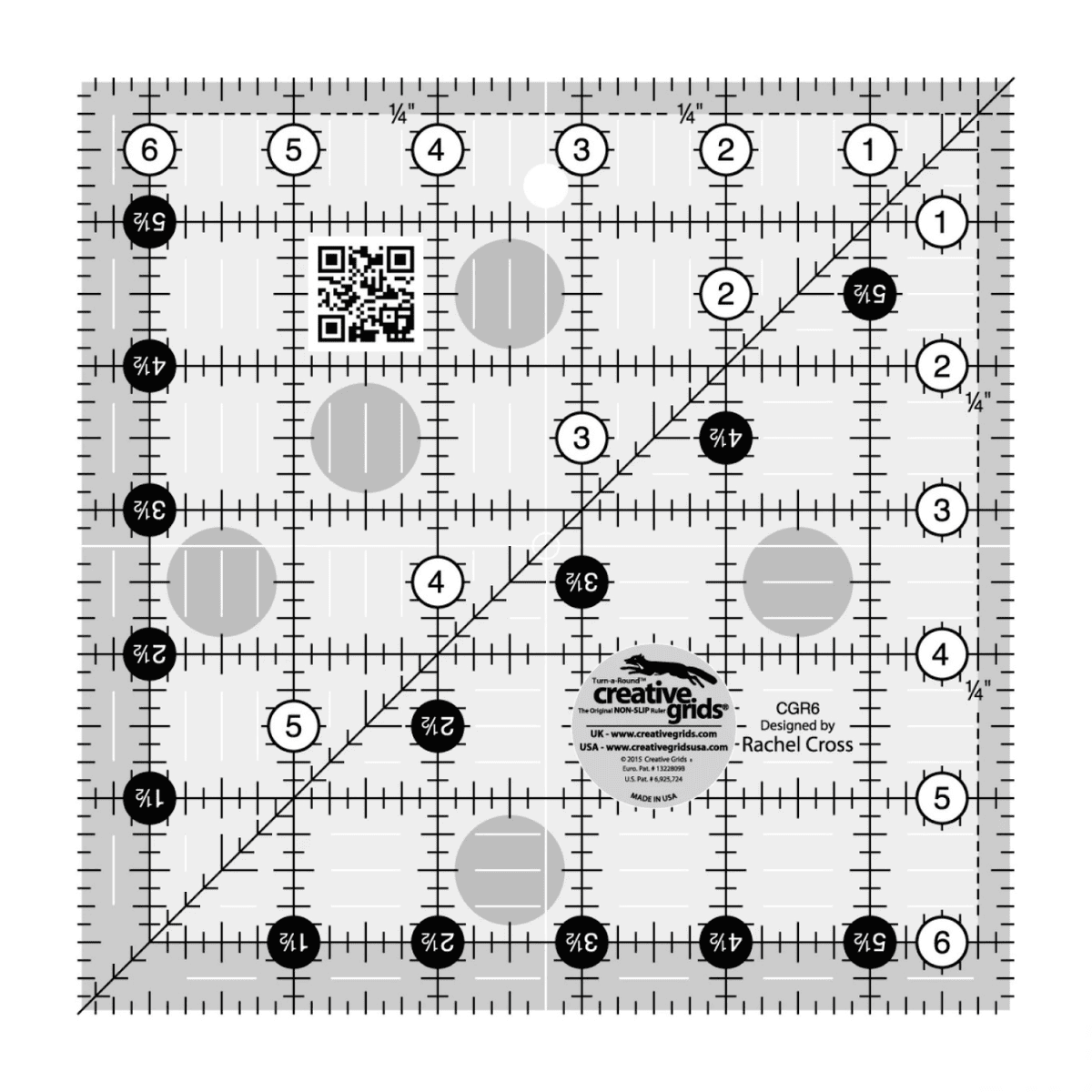 Creative Grids Quilt Ruler 6-1/2in Square