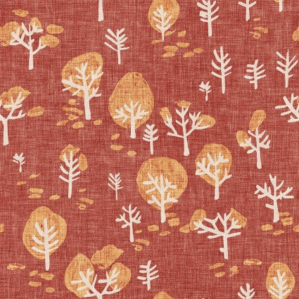 BUY THE BOLT - 8.5 yds - Autumnity - Trees - Dark  Rust