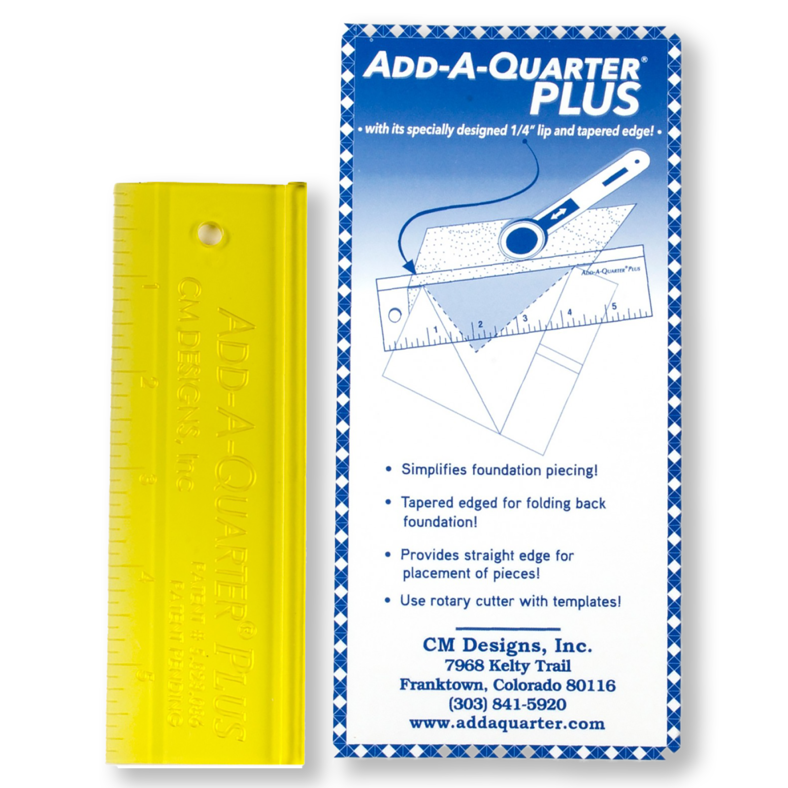 Ruler: Add A Quarter PLUS - 6 inch - Yellow