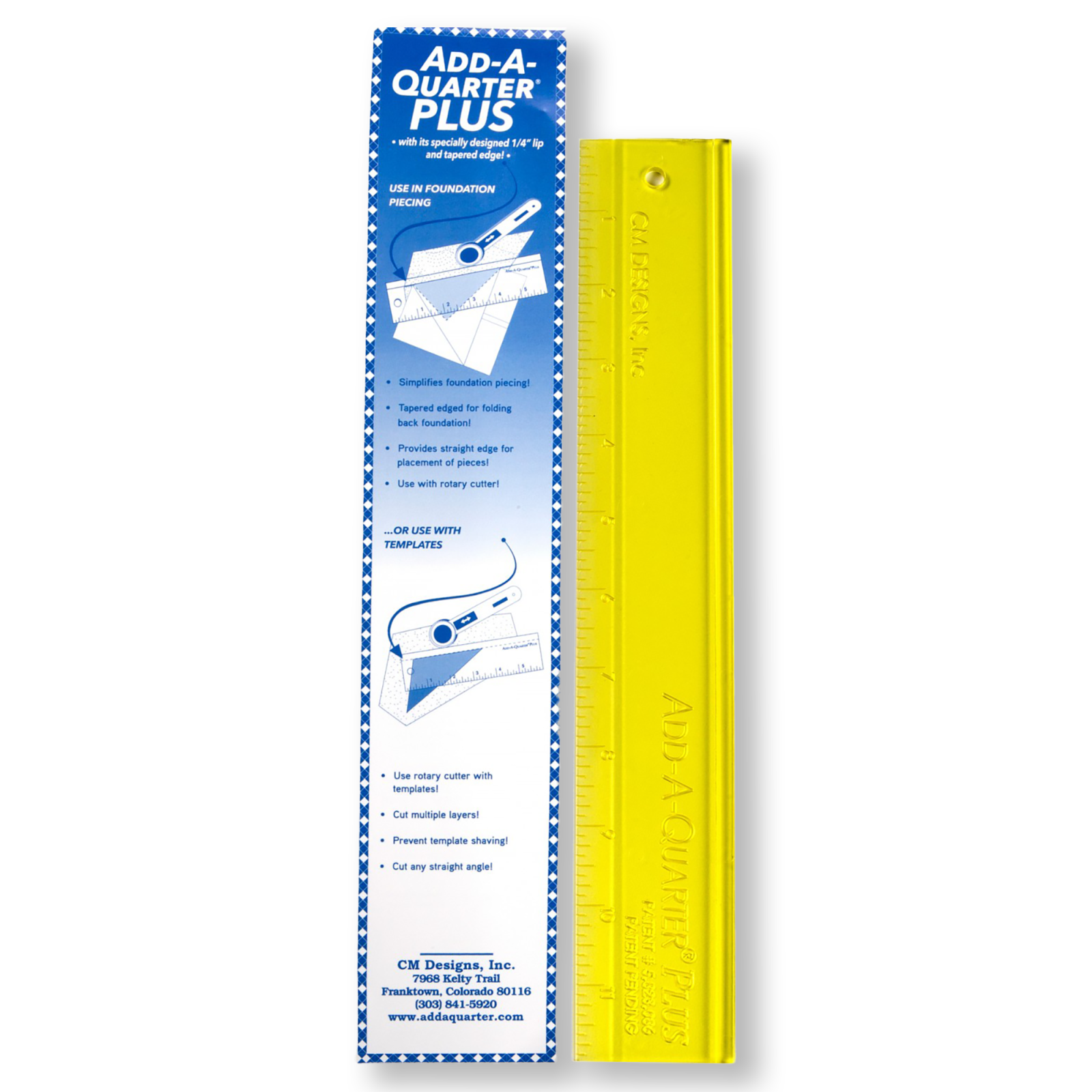 Ruler: Add A Quarter PLUS - 12 inch - Yellow