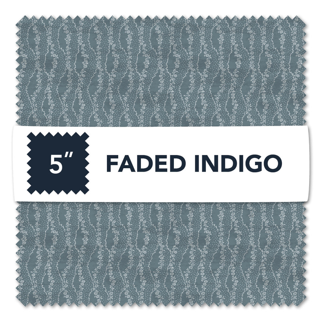 Faded Indigo 5" Charm Pack