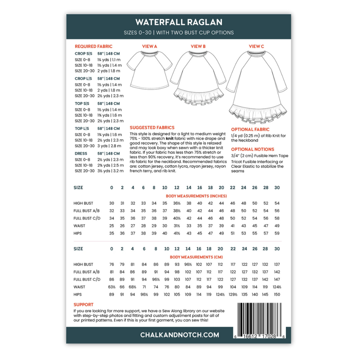 Chalk & Notch - Waterfall Raglan Top/Dress