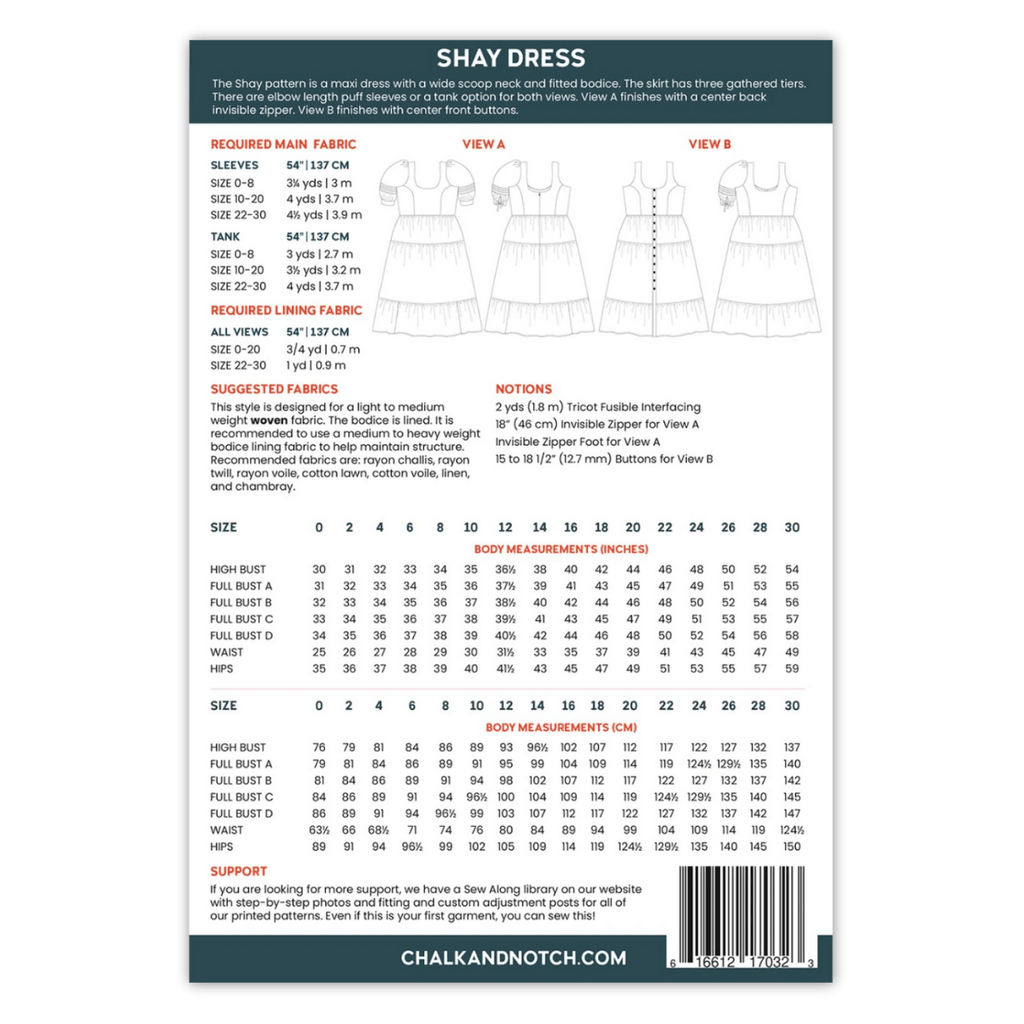Chalk & Notch - Shay Dress Pattern
