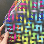 Clear Vinyl - Rainbow Plaid 12" x 25"