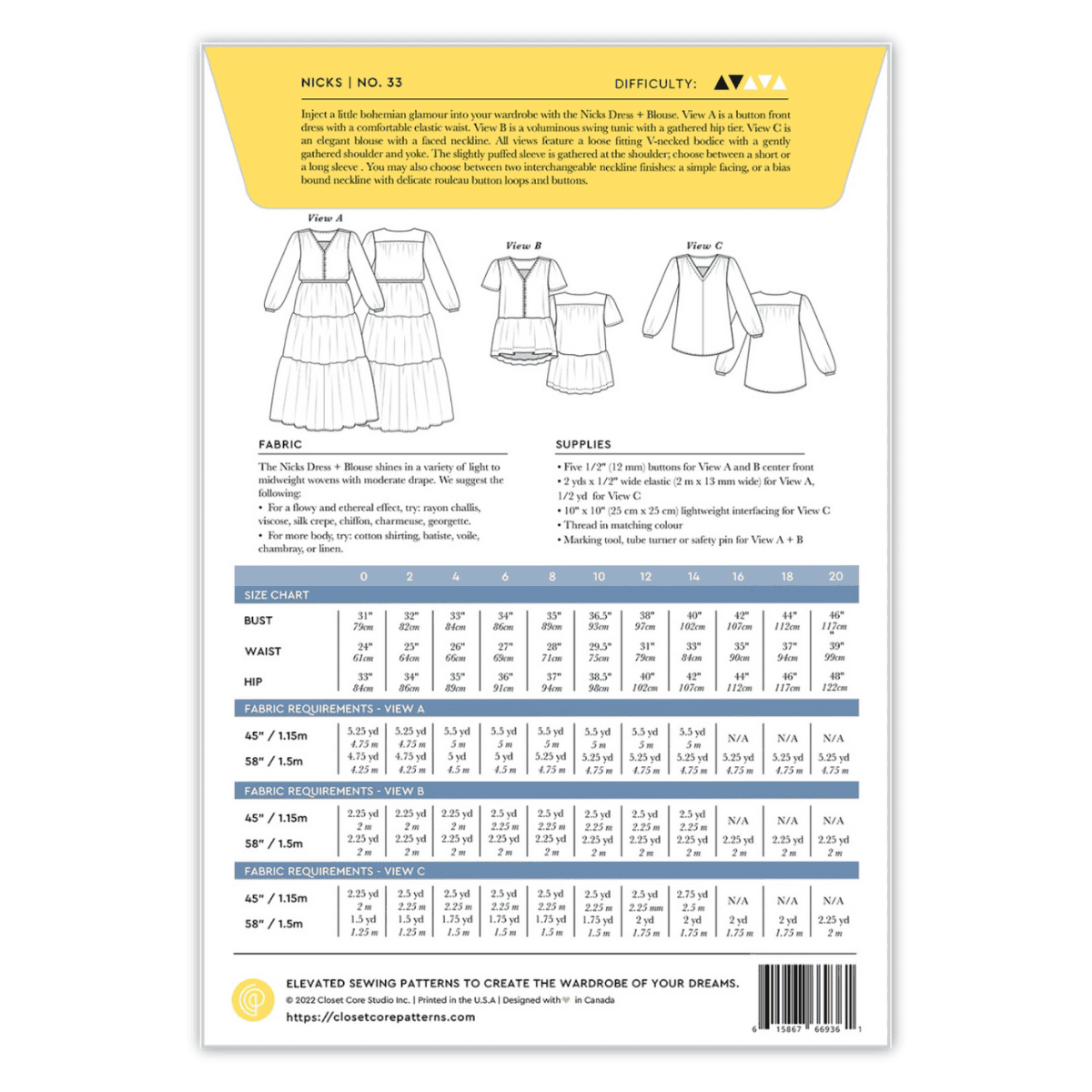 Closet Core Pattern - Nicks Dress + Blouse