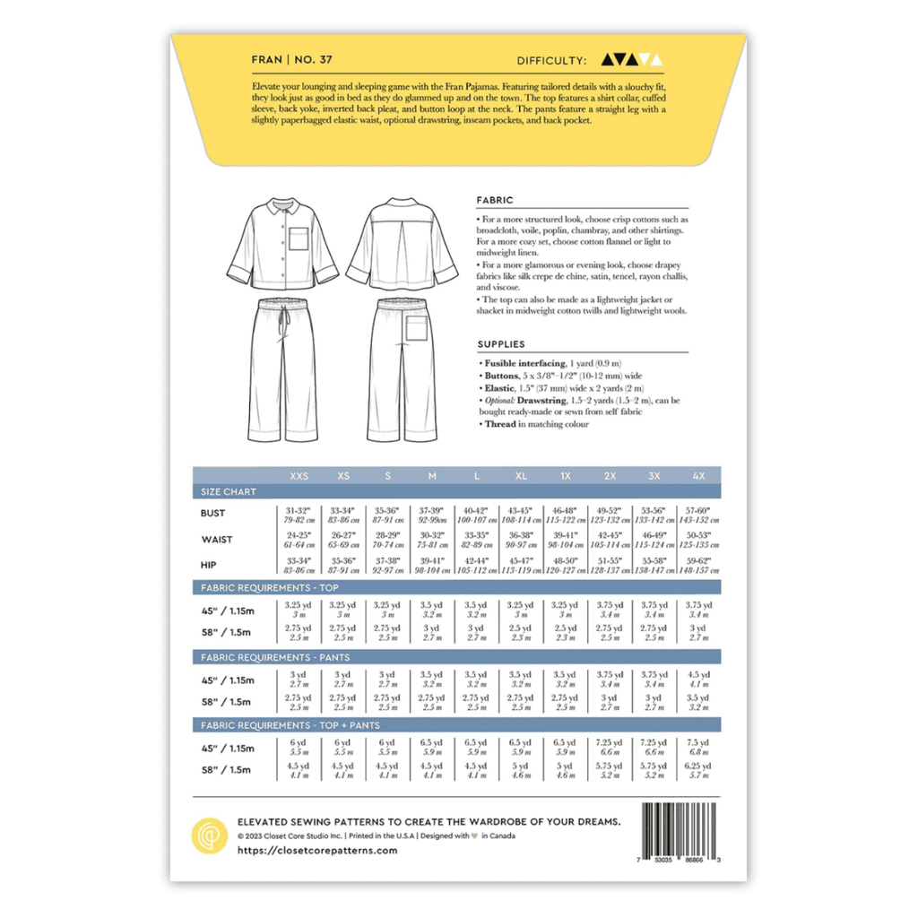 Closet Core Patterns - Fran Pajamas