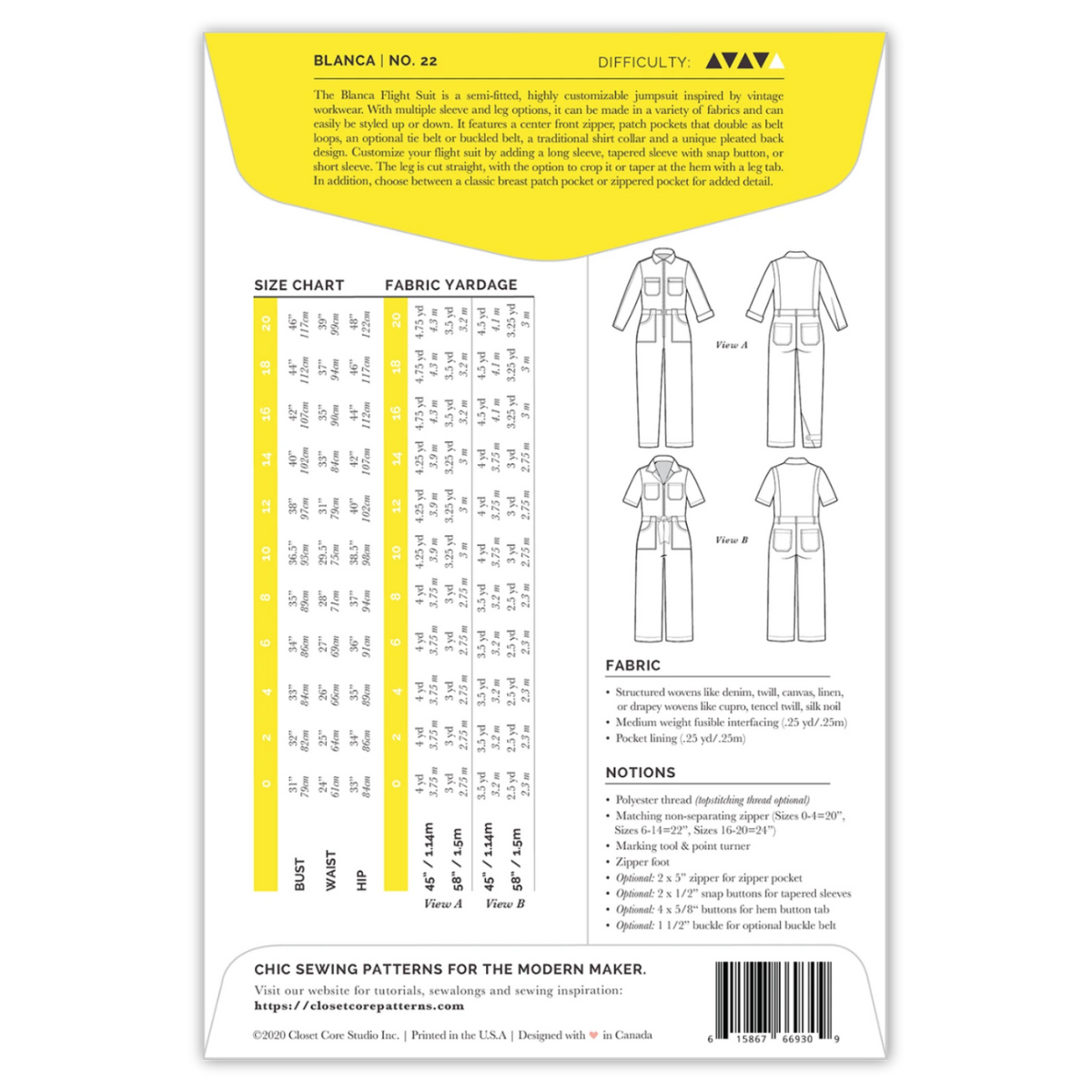 Closet Core Patterns - Blanca Flight Suit