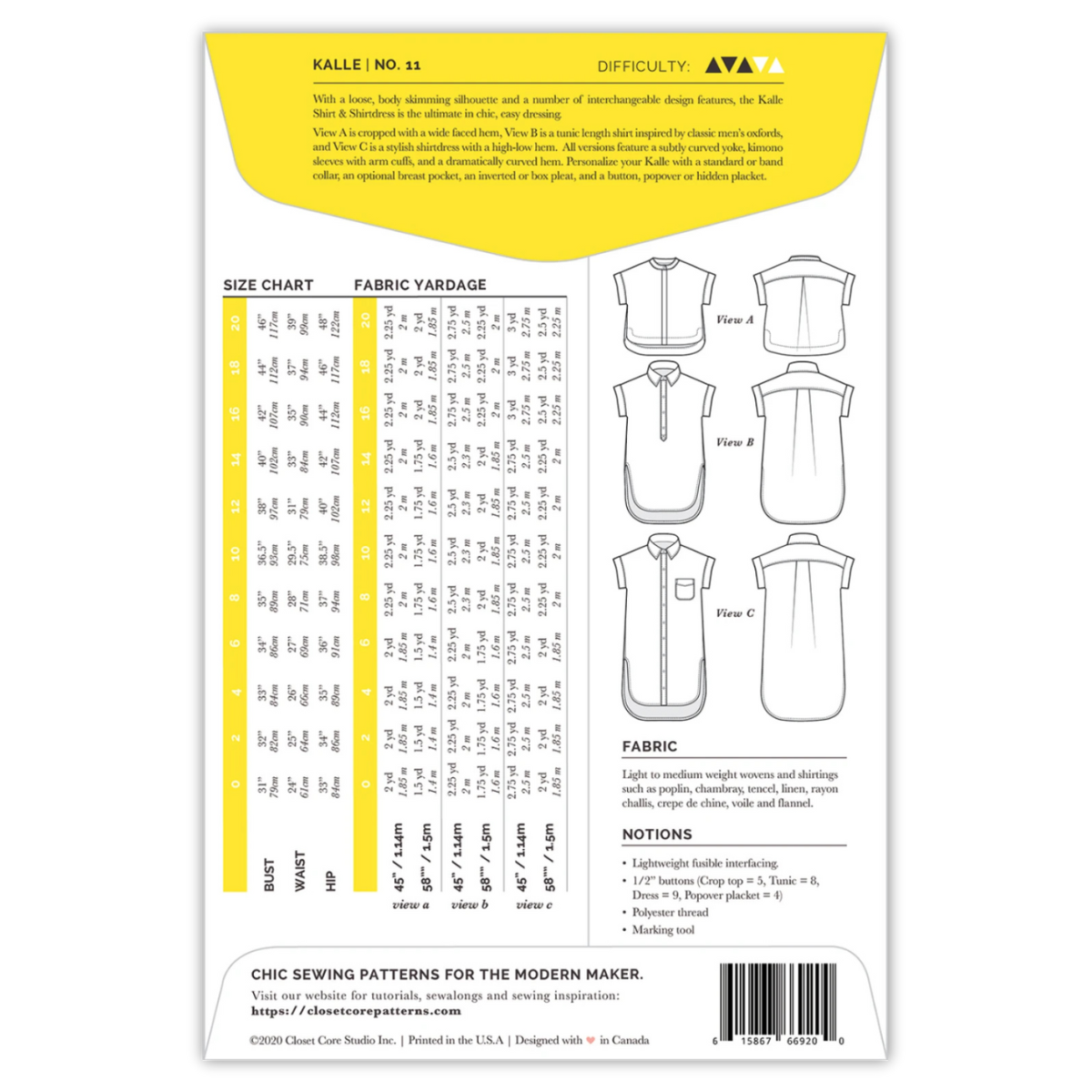 Closet Core Patterns - Kalle Shirt & Shirtdress