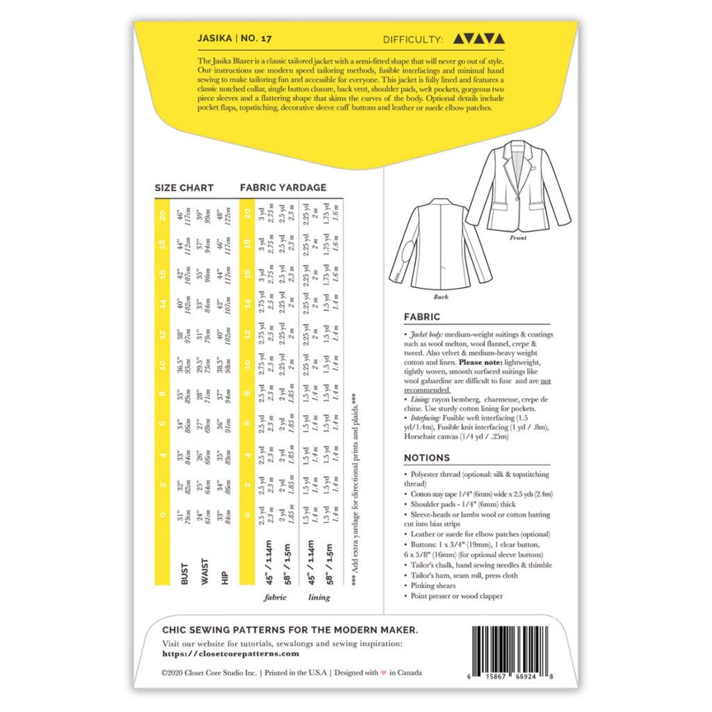 Closet Core Patterns - Jasika Blazer