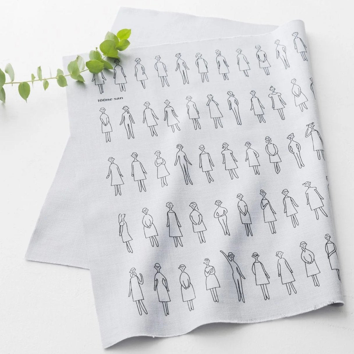 100 Dresses - Embroidery Panel - Pale Grey