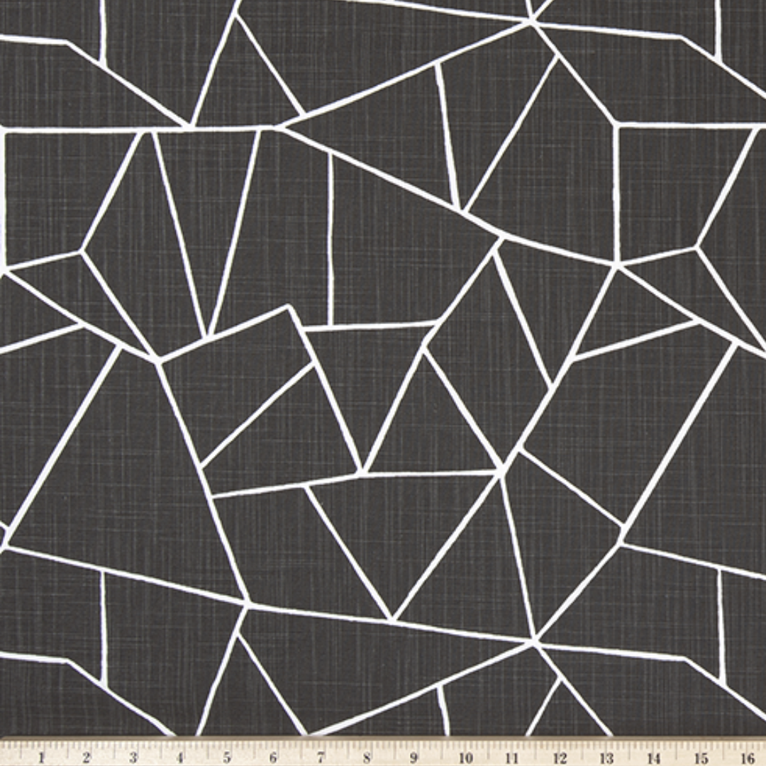 Upholstery Slub Canvas - Cut Glass - Ink