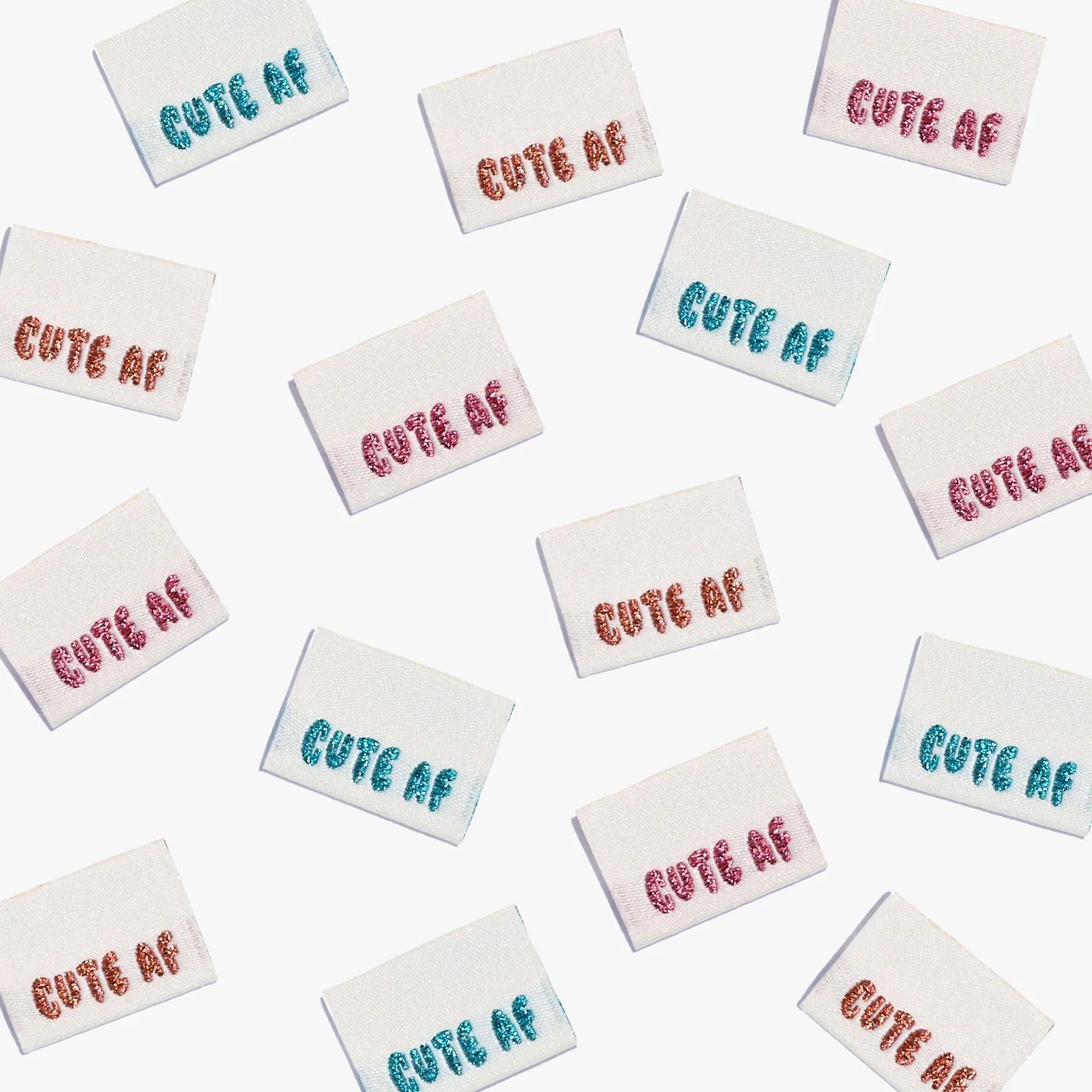 Kylie and the Machine: Garment Labels - "Cute AF" Sparkly