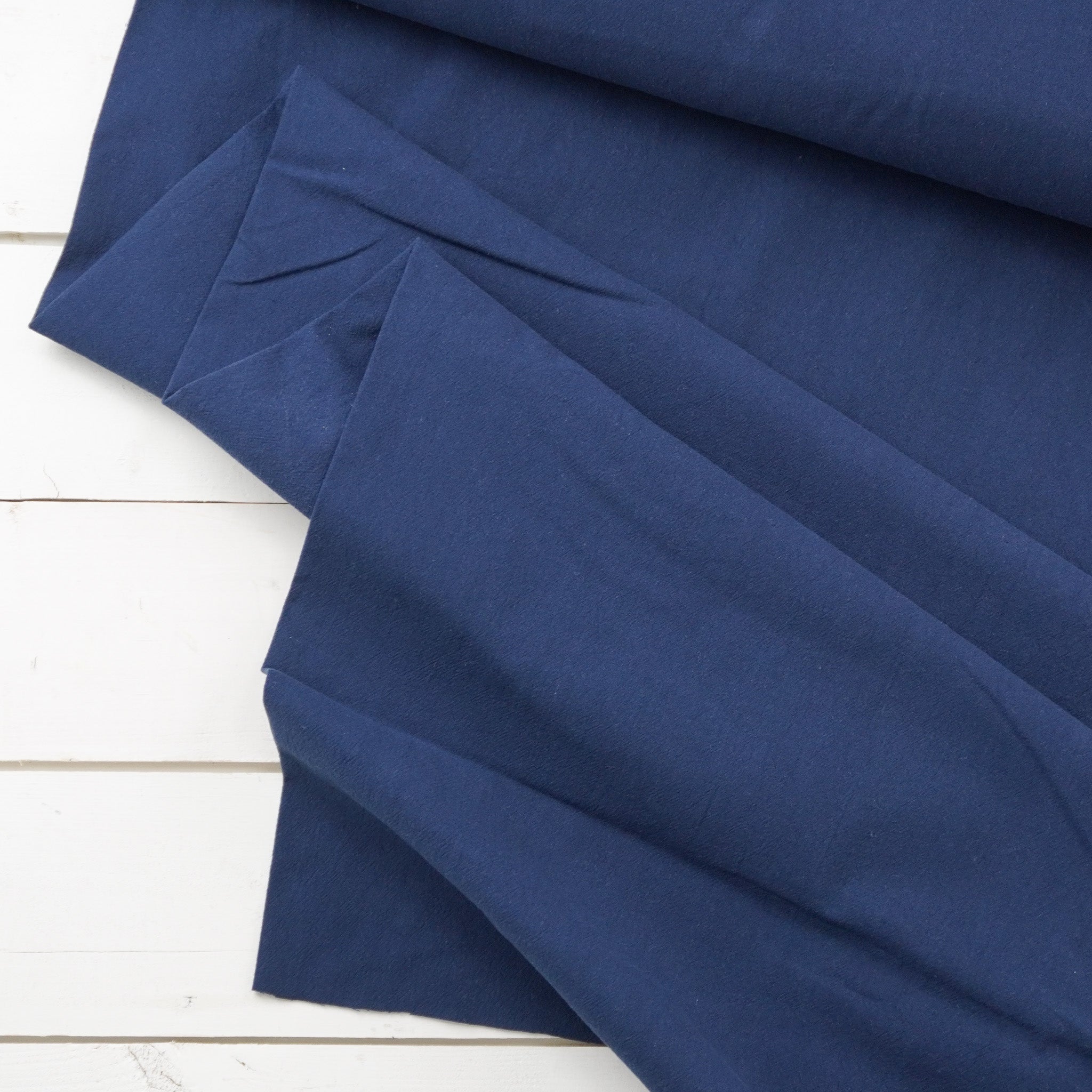 Crumple Cotton - Navy