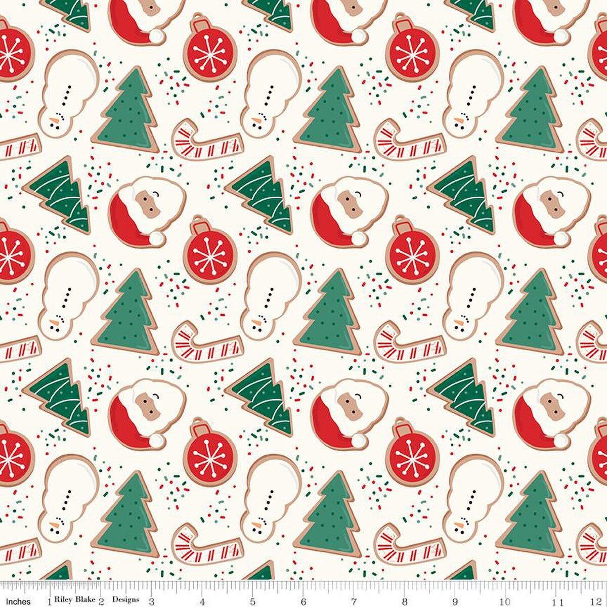 Designer Flannel - Christmas Cookies - Cream