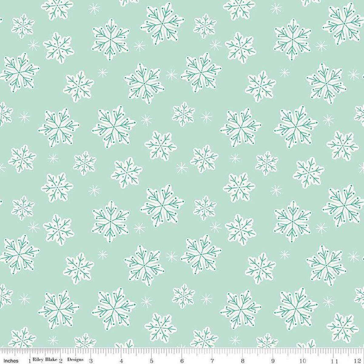 Designer Flannel - Snowflakes - Songbird
